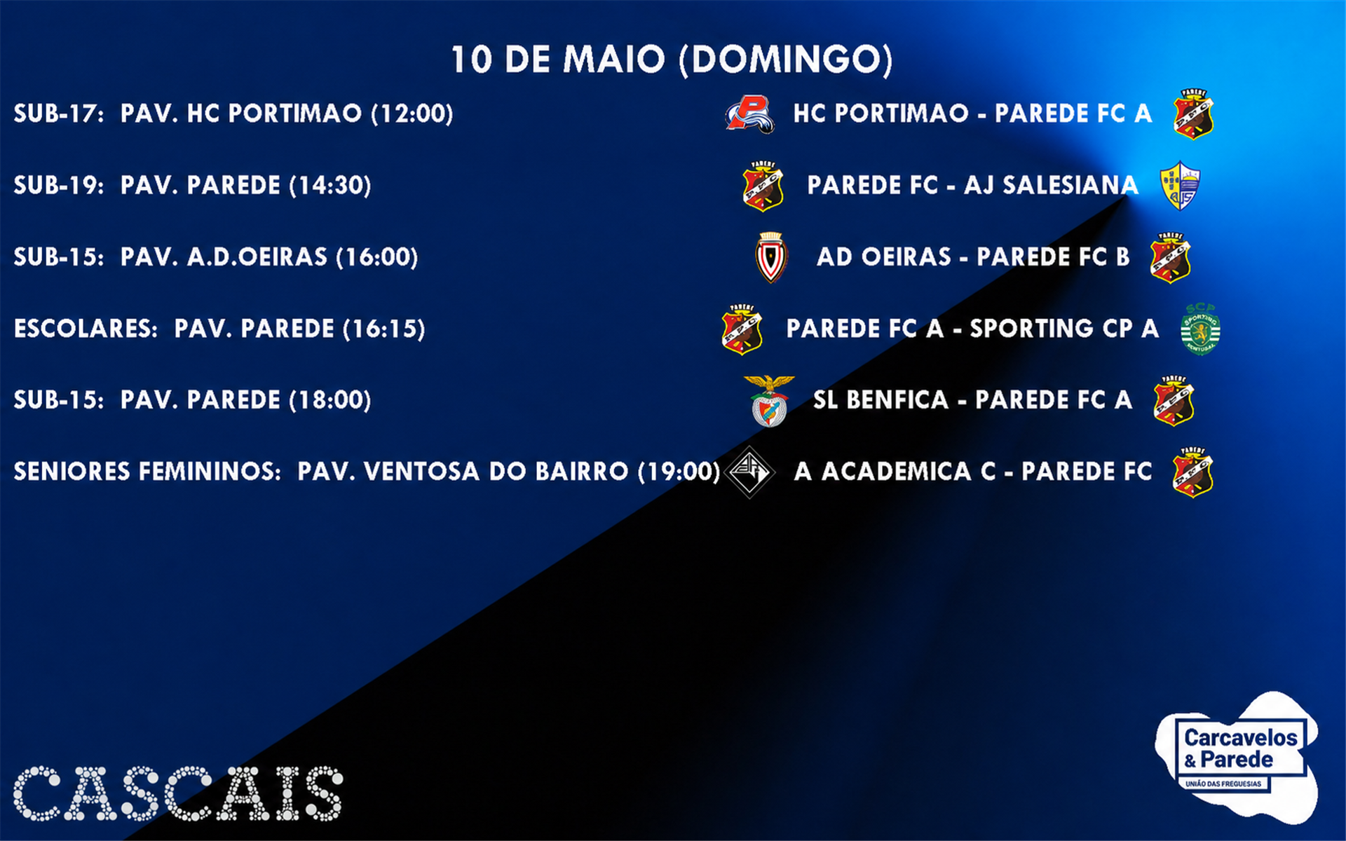 Exemplo de calendário semanal gerado pelo PlayChrono
